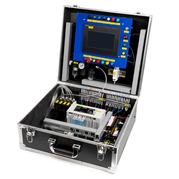 FX5U Pneumatic Control System - Professional Mitsubishi PLC training kit with complete documentation and wiring diagrams